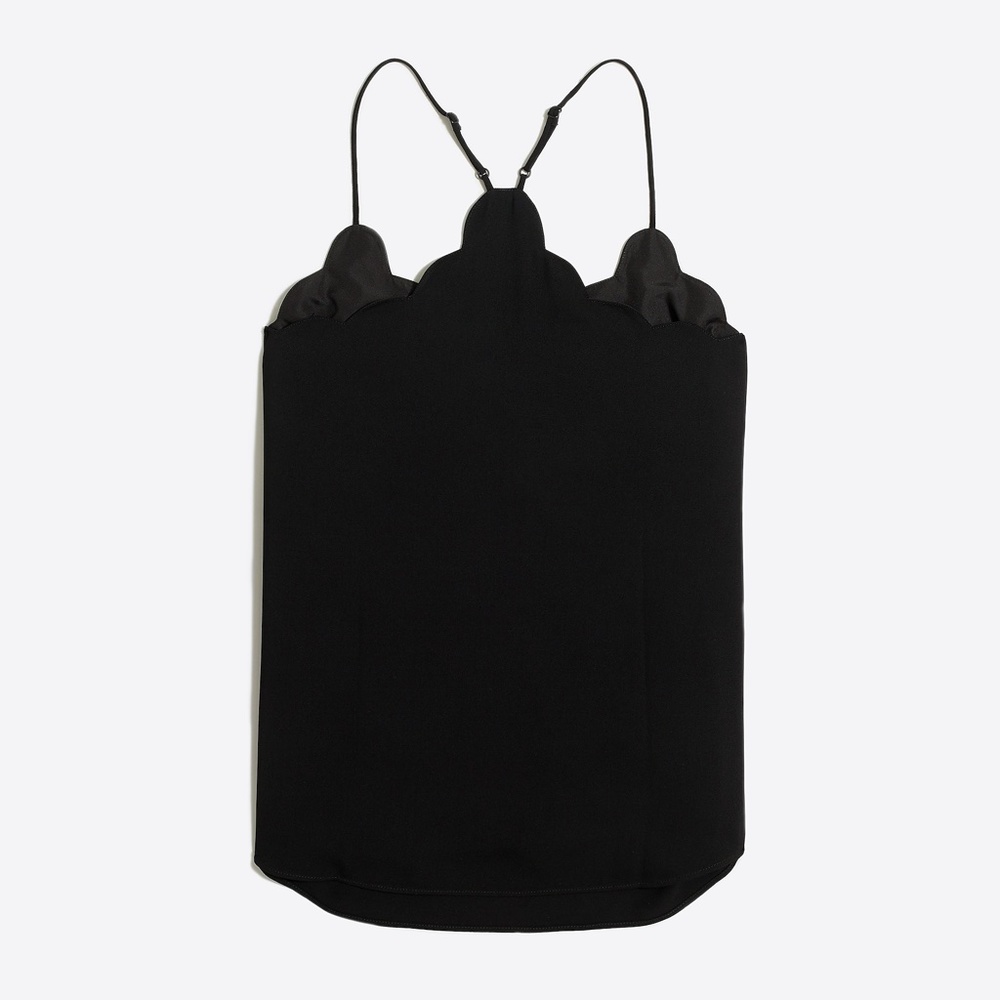J Crew Black Scalloped Cami Tank Top - Picture 4 of 5